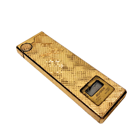 VTG Advance Rare Gold Electronic Lighter w LCD Screen Quartz Clock Date Japan - Picture 2 of 12